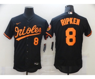 Men's Baltimore Orioles #8 Cal Ripken Jr. Black Stitched MLB Flex Base Nike Jersey