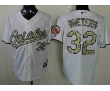 Baltimore Orioles #32 Matt Wieters White With Camo Jersey