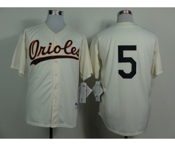 Baltimore Orioles #5 Brooks Robinson 1954 Cream Jersey