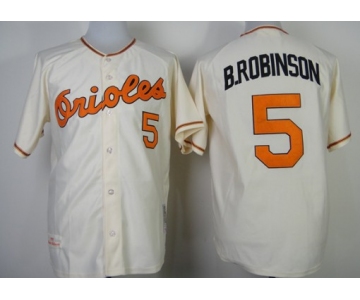 Baltimore Orioles #5 Brooks Robinson 1970 Cream Throwback Jersey