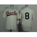 Baltimore Orioles #8 Cal Ripken 1954 Cream Jersey