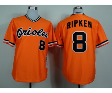 Baltimore Orioles #8 Cal Ripken 1982 Orange Throwback Jersey