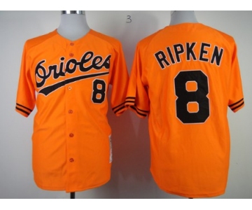 Baltimore Orioles #8 Cal Ripken 1989 Orange Throwback Jersey