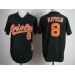 Baltimore Orioles #8 Cal Ripken 1993 Black Throwback Jersey