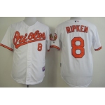 Baltimore Orioles #8 Cal Ripken White Cool Base Jersey