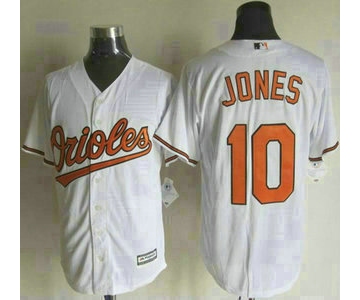 Men's Baltimore Orioles #10 Adam Jones Home White 2015 MLB Cool Base Jersey