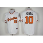 Men's Baltimore Orioles #10 Adam Jones Majestic White 1976 Turn Back the Clock Jersey