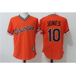 Men's Baltimore Orioles #10 Adam Jones Orange Pullover Stitched MLB Majestic Cool Base Cooperstown Collection Jersey