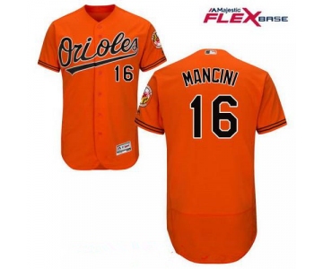 Men's Baltimore Orioles #16 Trey Mancini Orange Alternate Stitched MLB Majestic Flex Base Jersey