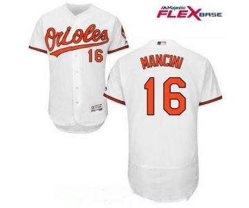 Men's Baltimore Orioles #16 Trey Mancini White Home Stitched MLB Majestic Flex Base Jersey