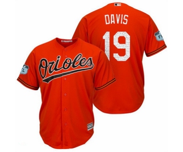 Men's Baltimore Orioles #19 Chris Davis Orange 2017 Spring Training Stitched MLB Majestic Cool Base Jersey
