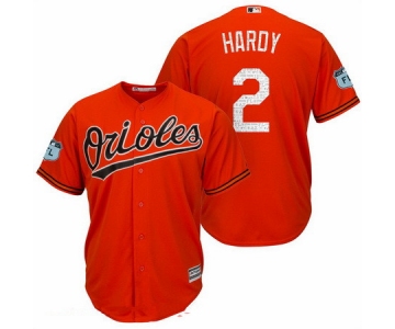 Men's Baltimore Orioles #2 J.J. Hardy Orange 2017 Spring Training Stitched MLB Majestic Cool Base Jersey