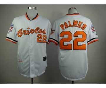 Men's Baltimore Orioles #22 Jim Palmer 1970 Hall of Fame White Throwback Jersey