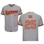 Men's Baltimore Orioles #25 Hyun-soo Kim Gray Road Cool Base Majestic Baseball Jersey