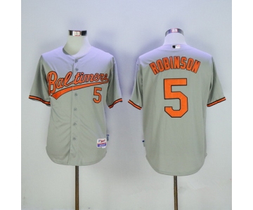 Men's Baltimore Orioles #5 Brooks Robinson Retired Gray Stitched MLB Majestic Cool Base Jersey