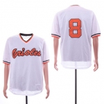 Men's Baltimore Orioles #8 Cal Ripken Jr White Mesh Throwback Jersey