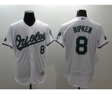 Men's Baltimore Orioles #8 Cal Ripken White Celtic Flexbase Authentic Collection Stitched MLB Jersey