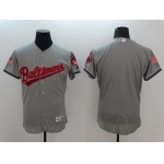 Men's Baltimore Orioles Blank Gray Fashion Stars & Stripes 2016 Flexbase Majestic Jersey