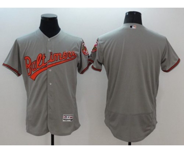 Men's Baltimore Orioles Blank Grey Flexbase Authentic Collection Stitched MLB Jersey