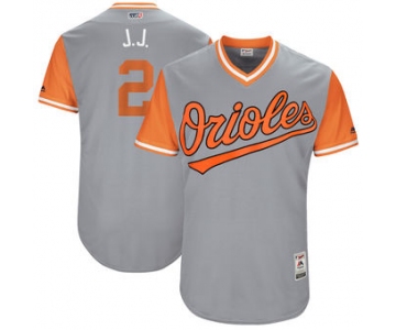 Men's Baltimore Orioles JJ Hardy J.J. Majestic Gray 2017 Players Weekend Authentic Jersey