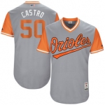 Men's Baltimore Orioles Miguel Castro Castro Majestic Gray 2017 Players Weekend Authentic Jersey