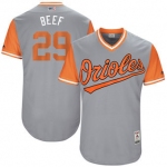 Men's Baltimore Orioles Welington Castillo Beef Majestic Gray 2017 Players Weekend Authentic Jersey