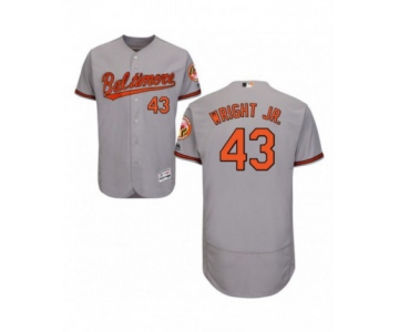 Men's Majestic Baltimore Orioles #43 Mike Wright Jr. Authentic Gray Road Flex Base Jersey