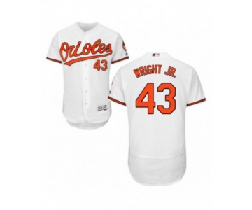 Men's Majestic Baltimore Orioles #43 Mike Wright Jr. Authentic White Home Flex Base Jersey