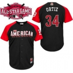 American League Boston Red Sox #34 David Ortiz Black 2015 All-Star Game Player Jersey