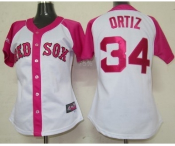 Boston Red Sox #34 David Ortiz 2012 Fashion Womens by Majestic Athletic Jersey