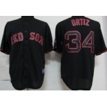 Boston Red Sox #34 David Ortiz Black Fashion Jersey