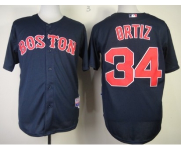 Boston Red Sox #34 David Ortiz Navy Blue Jersey