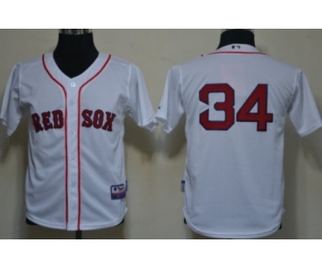 Boston Red Sox #34 David Ortiz White Kids Jersey