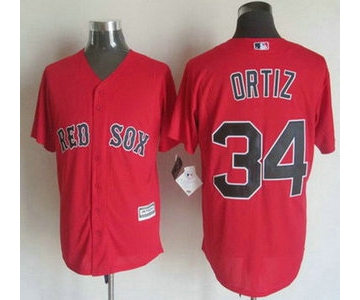 Men's Boston Red Sox #34 David Ortiz Alternate Red 2015 MLB Cool Base Jersey