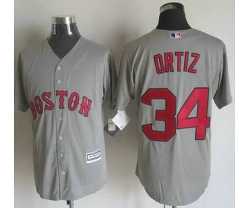 Men's Boston Red Sox #34 David Ortiz Away Gray 2015 MLB Cool Base Jersey