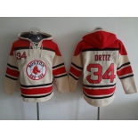 Men's Boston Red Sox #34 David Ortiz Cream MLB Hoodie