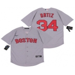 Men's Boston Red Sox #34 David Ortiz Gray Stitched MLB Cool Base Nike Jersey