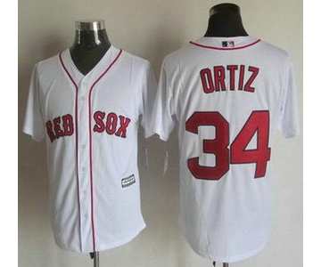 Men's Boston Red Sox #34 David Ortiz Home White 2015 MLB Cool Base Jersey