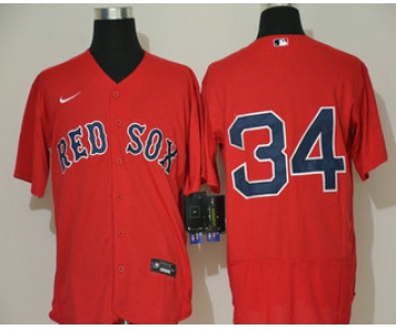 Men's Boston Red Sox #34 David Ortiz Red With No Name Stitched MLB Flex Base Nike Jersey