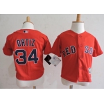 Toddler Boston Red Sox #34 David Ortiz Red Majestic Cool Base Baseball Jersey