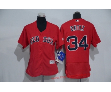 Women's Boston Red Sox #34 David Ortiz Orange 2016 Flexbase Stitched Baseball Jersey