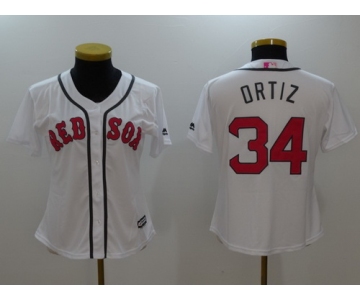 Women's Boston Red Sox #34 David Ortiz White With Pink Mother's Day Stitched MLB Majestic Cool Base Jersey