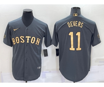 Men's Boston Red Sox #11 Rafael Devers Grey 2022 All Star Stitched Cool Base Nike Jersey