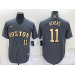 Men's Boston Red Sox #11 Rafael Devers Number Grey 2022 All Star Stitched Cool Base Nike Jersey