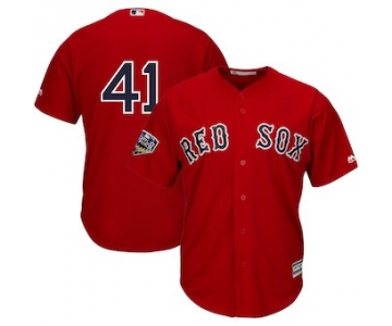 Men's Boston Red Sox #41 Chris Sale Majestic Scarlet 2018 World Series Cool Base Player Number Jersey