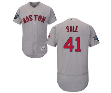 Red Sox #41 Chris Sale Grey Flexbase Authentic Collection 2018 World Series Stitched MLB Jersey