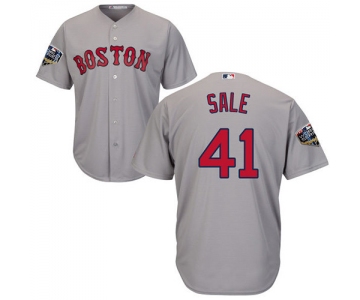 Red Sox #41 Chris Sale Grey New Cool Base 2018 World Series Stitched MLB Jersey