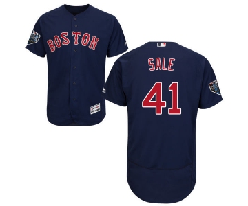 Red Sox #41 Chris Sale Navy Blue Flexbase Authentic Collection 2018 World Series Stitched MLB Jersey