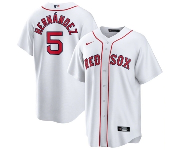 Mens Boston Red Sox 5 Enrique Hernandez Nike White Home Official Replica Player MLB Jerseys