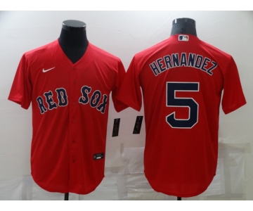 Men's Boston Red Sox #5 Enrique Hernandez Red New Cool Base Stitched Nike Jersey